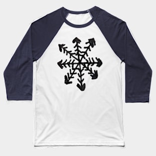 Unique Winter Snowflake Doodle Baseball T-Shirt